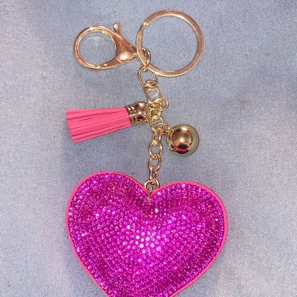 Accessories - Pink Heart Keychain with Tassel